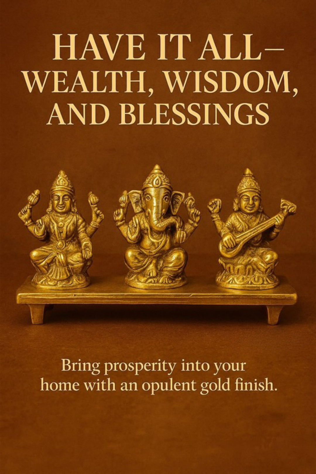 Lakshmi Ganesh Saraswati Brass Idol Set