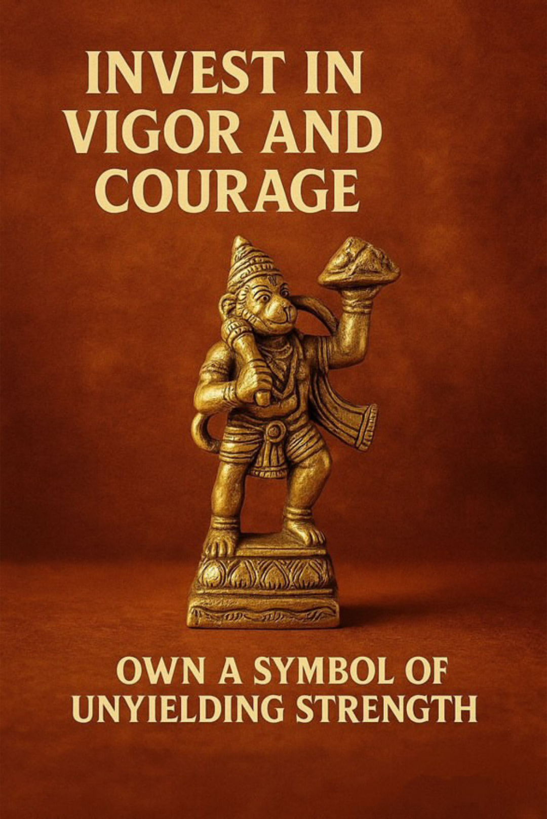 Hanuman Ji Brass Idol with Sanjeevani Parvat