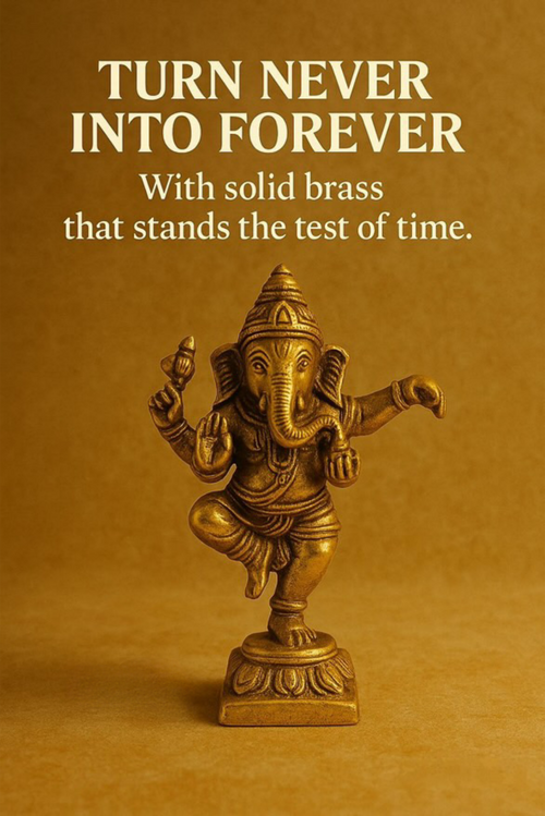 Dancing Lord Ganesha Brass Idol